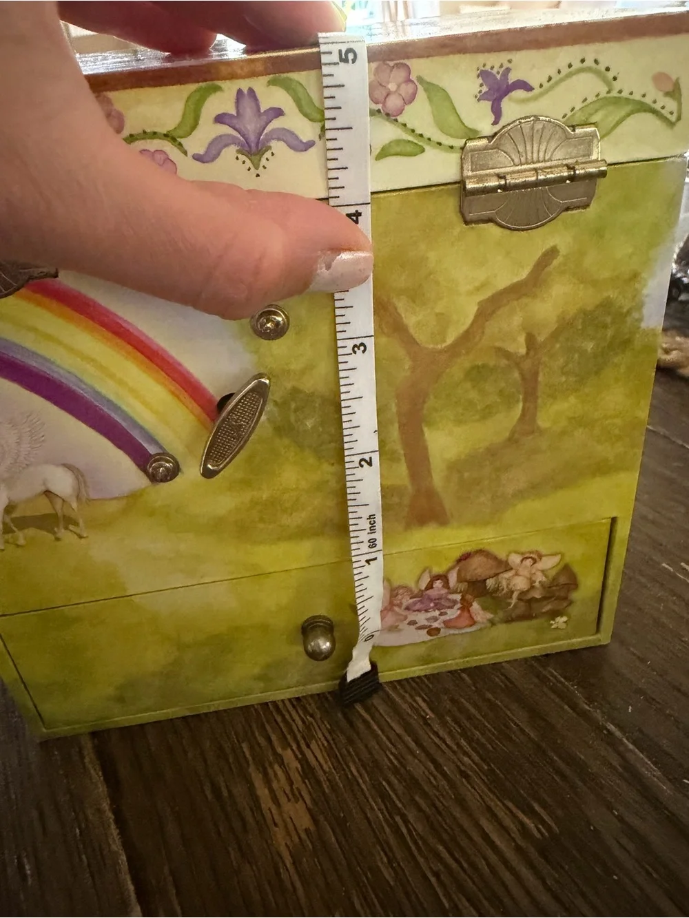 Unicorn Jewelry Music Box with Rainbow Artwork